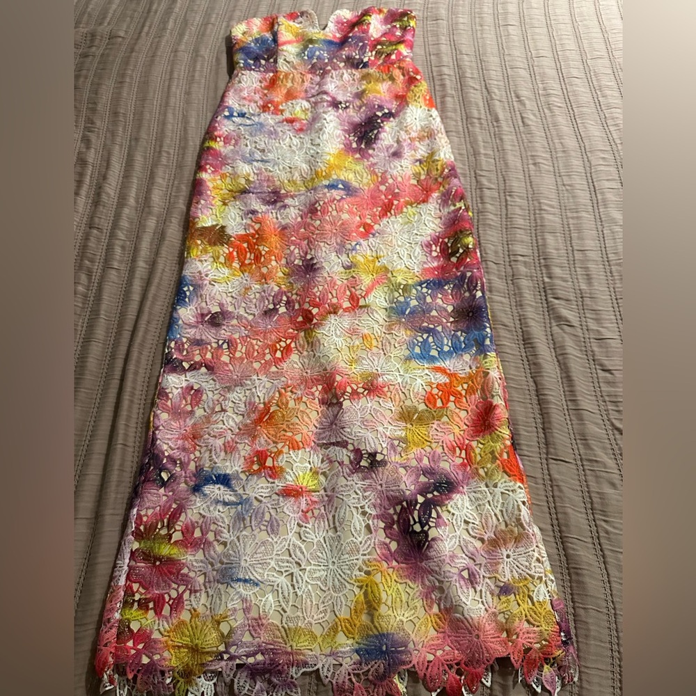 Badgley Mischka Belle by Badgley Mischka Stella Strapless Midi Dress NWT - Picture 9 of 16